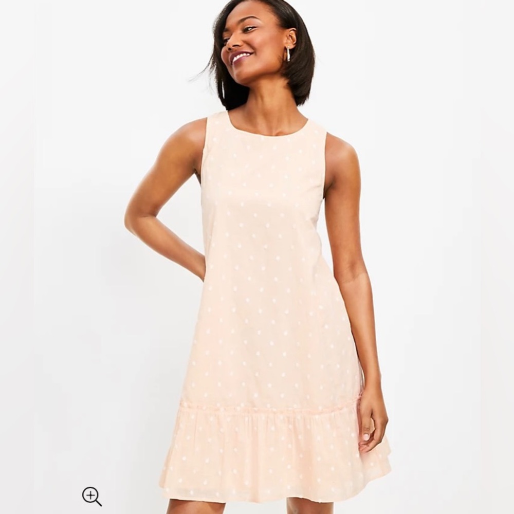 Loft Dotted Tie Back Flounce Dress